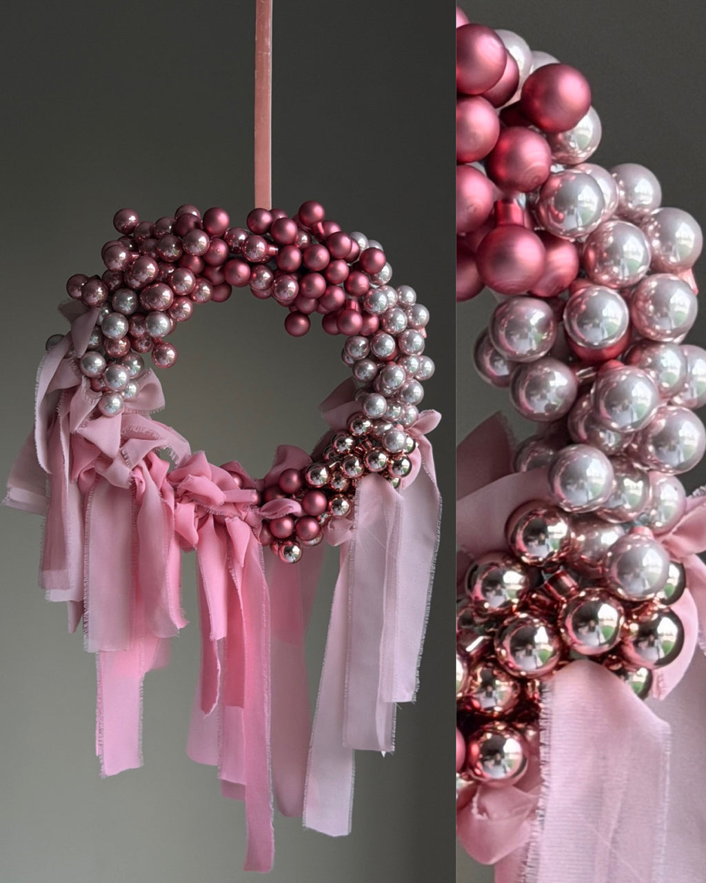Pink Christmas Confetti Wreath