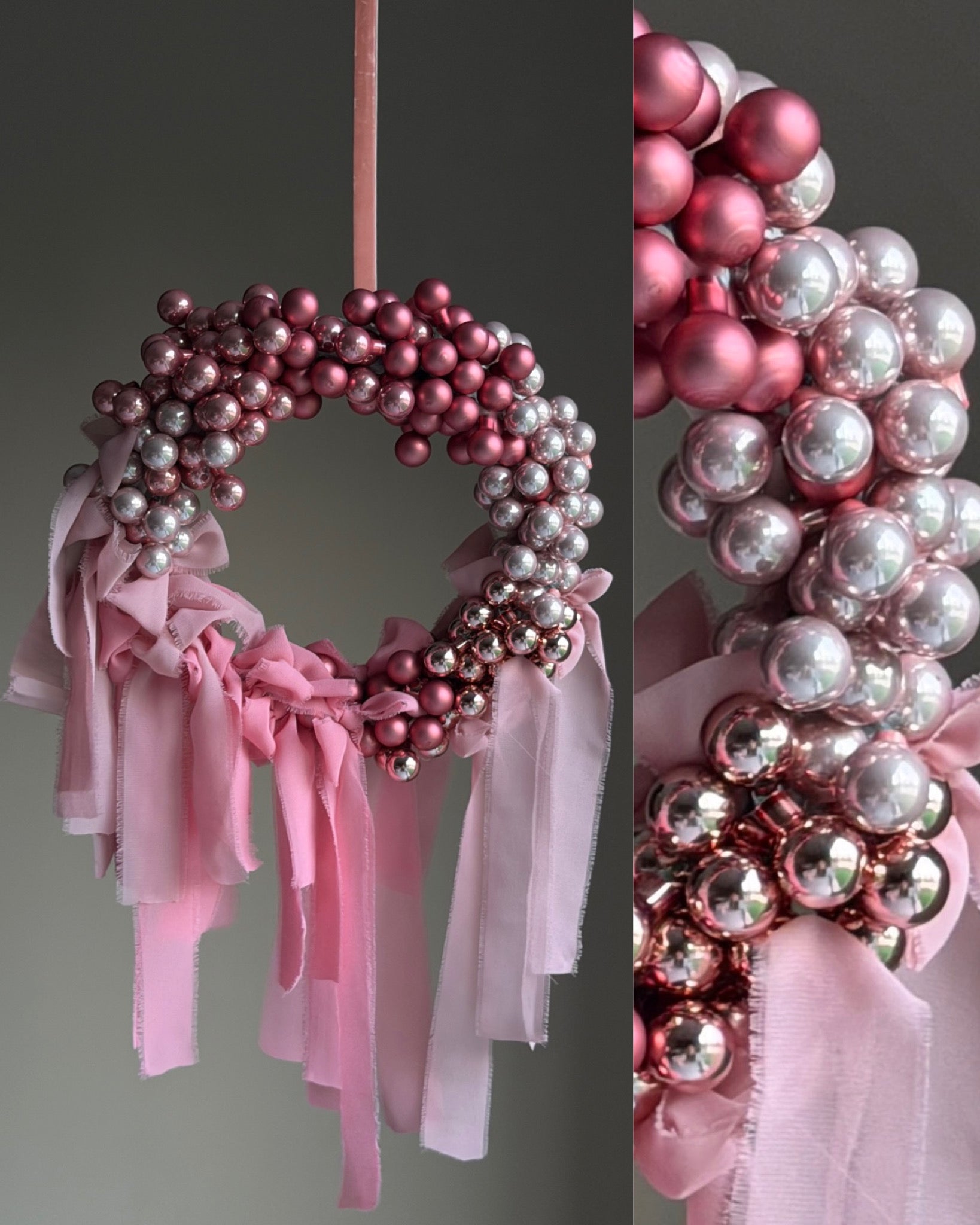 Pink Christmas Confetti Wreath