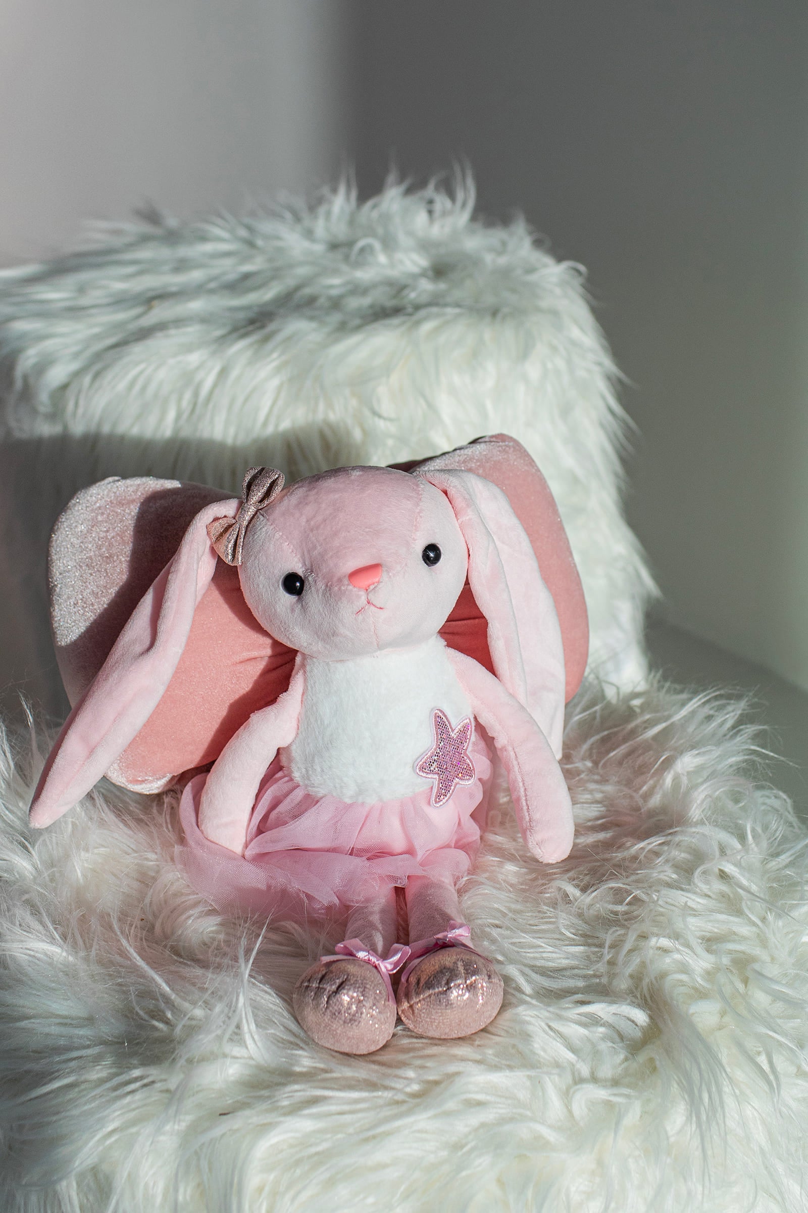 Pink plush bunny