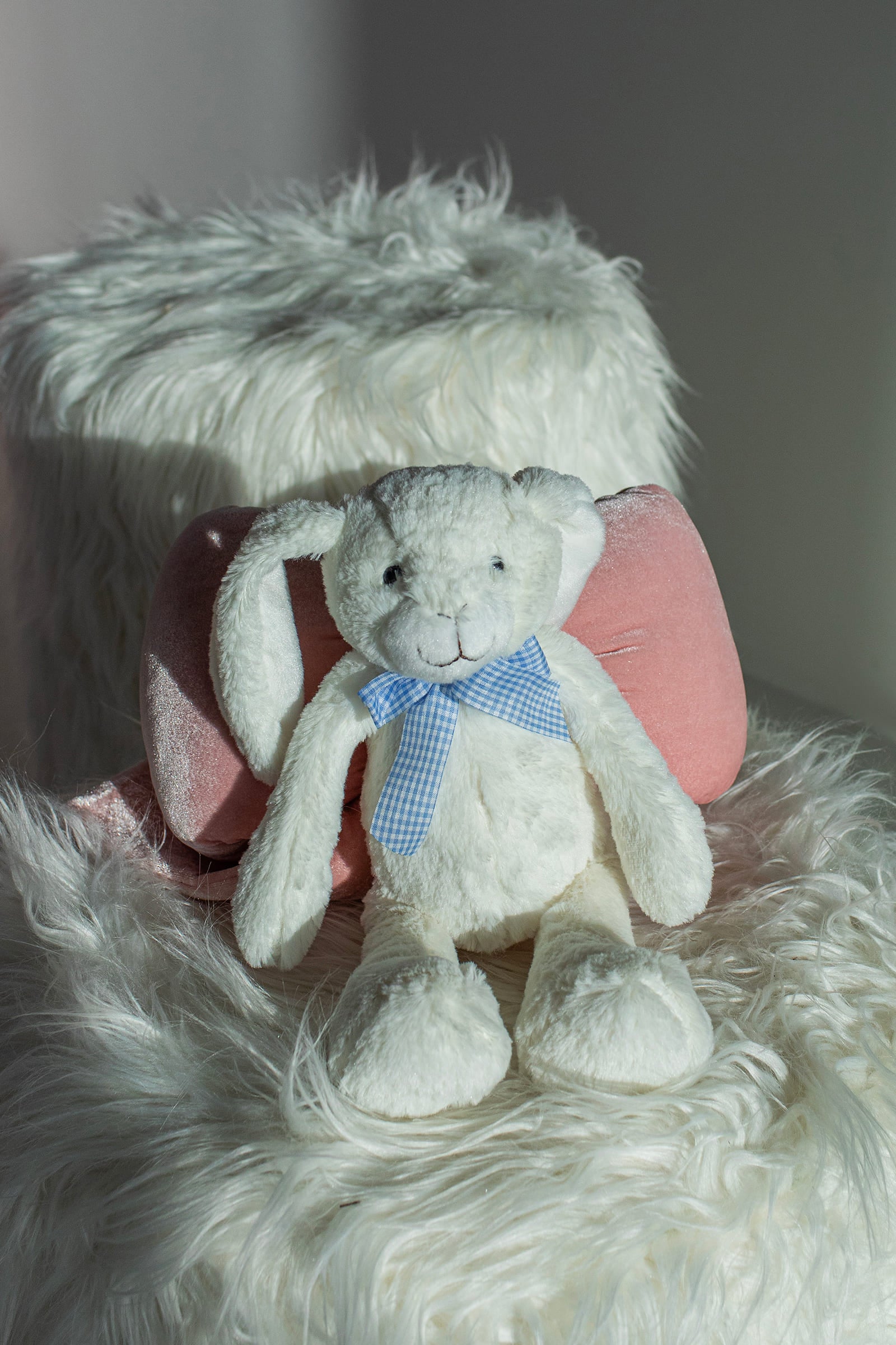 White Bunny with Blue Bow